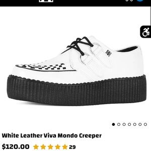 T.U.K White Creepers with Black Accents